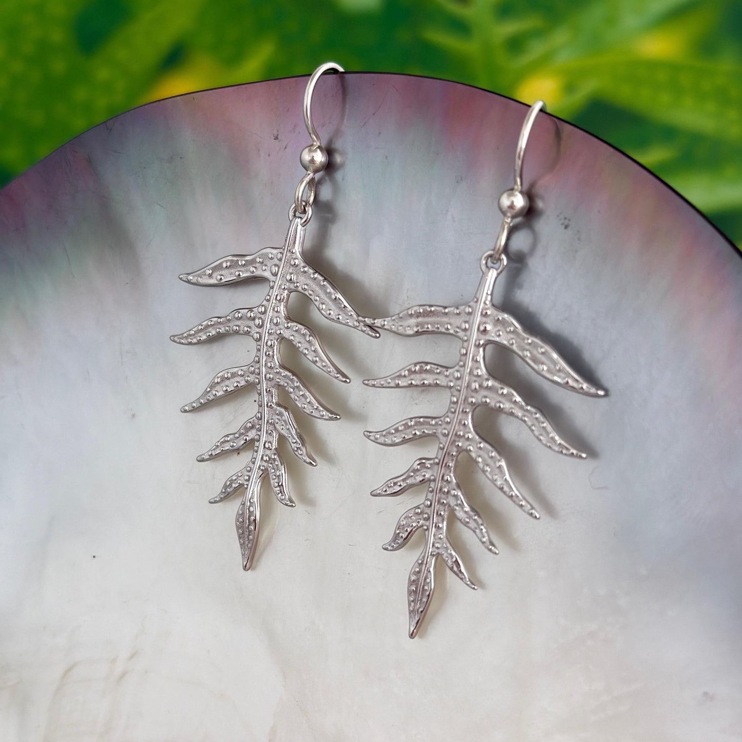 Laua’e Dangle Earrings • Hawaiian jewelry • Tropical Fern