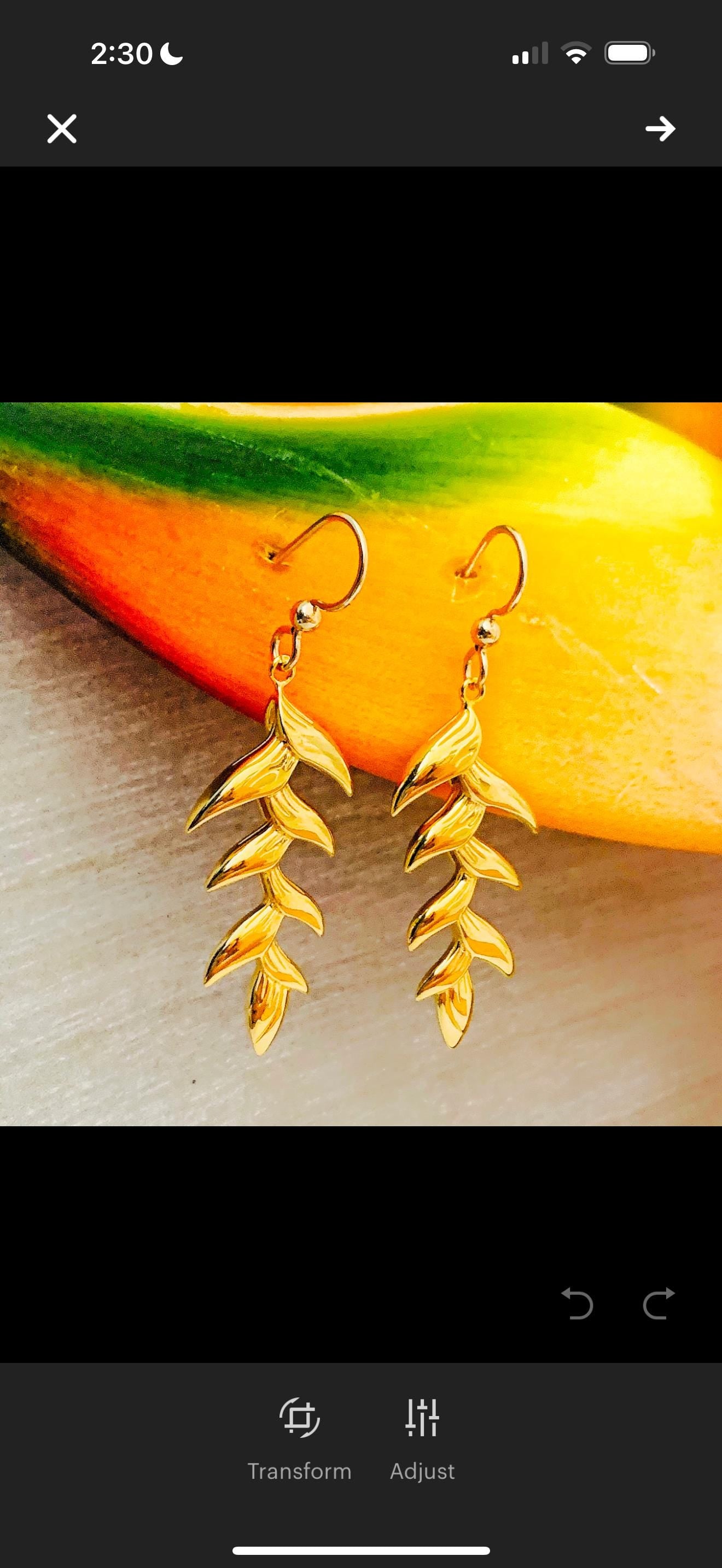 Heliconia drop earrings • Hawaiian jewelry
