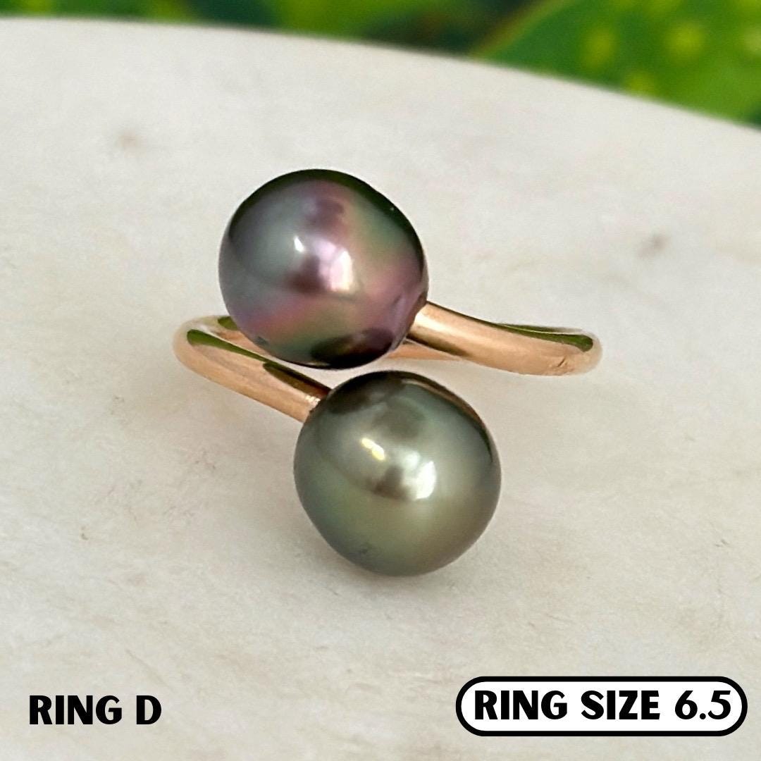 Double Tahitian Pearl Ring – Sturdy Handcrafted Gold-Filled Statement Jewelry