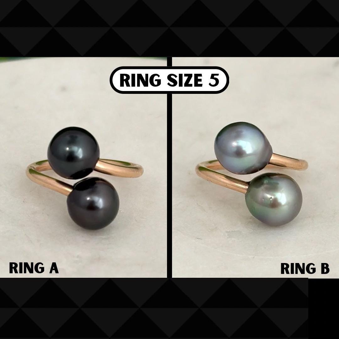 Double Tahitian Pearl Ring – Sturdy Handcrafted Gold-Filled Statement Jewelry