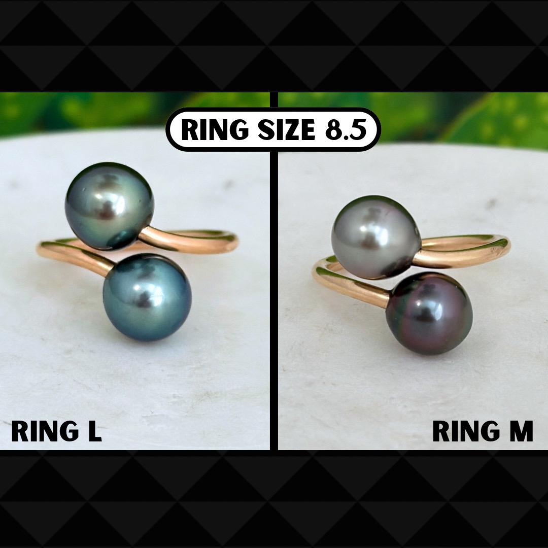 Double Tahitian Pearl Ring – Sturdy Handcrafted Gold-Filled Statement Jewelry