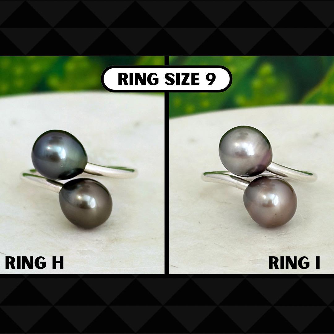 Double Tahitian Pearl Ring – Handcrafted Sterling Silver Statement Jewelry