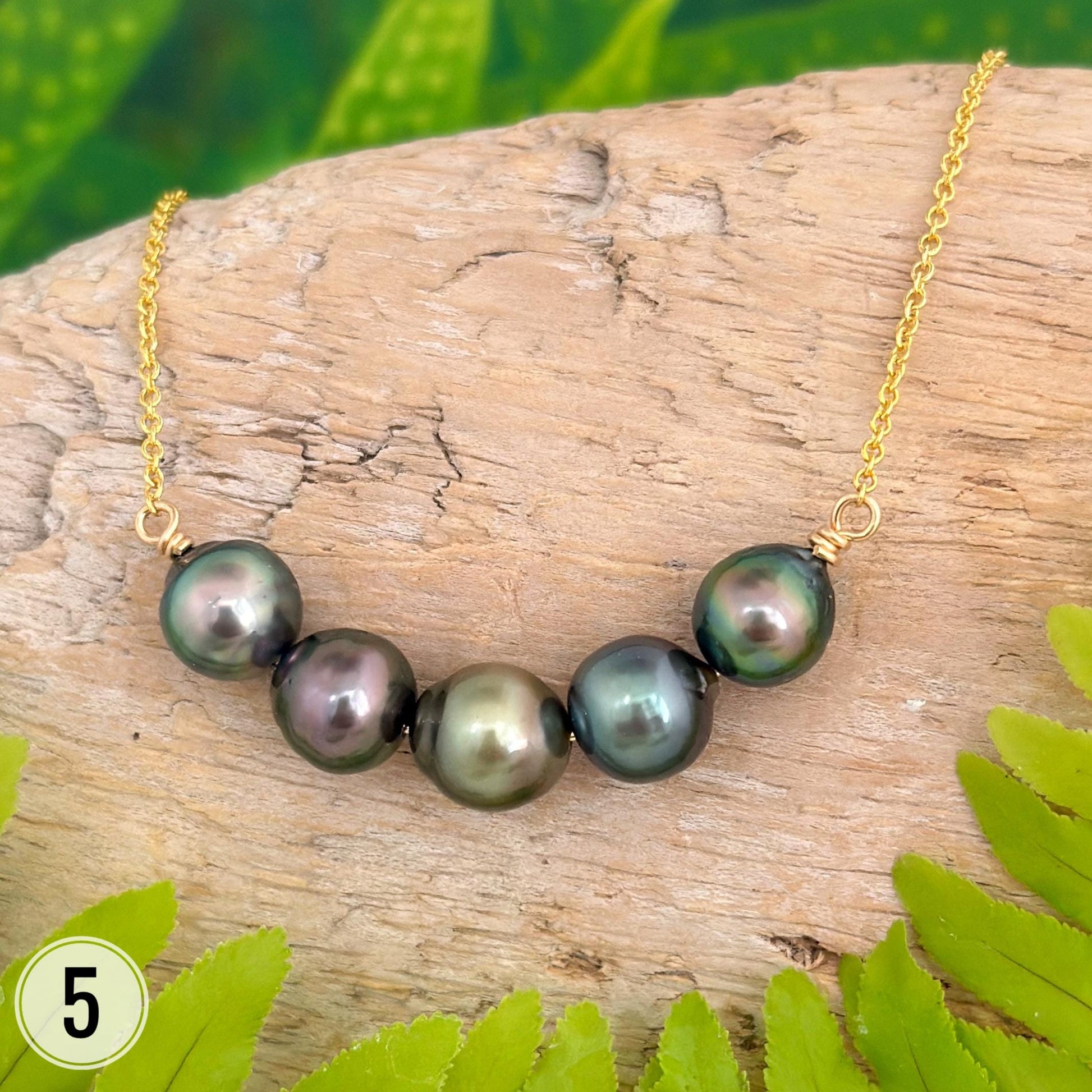 Multicolor Tahitian Pearl Bar Necklace: 14k Gold Filled Chain