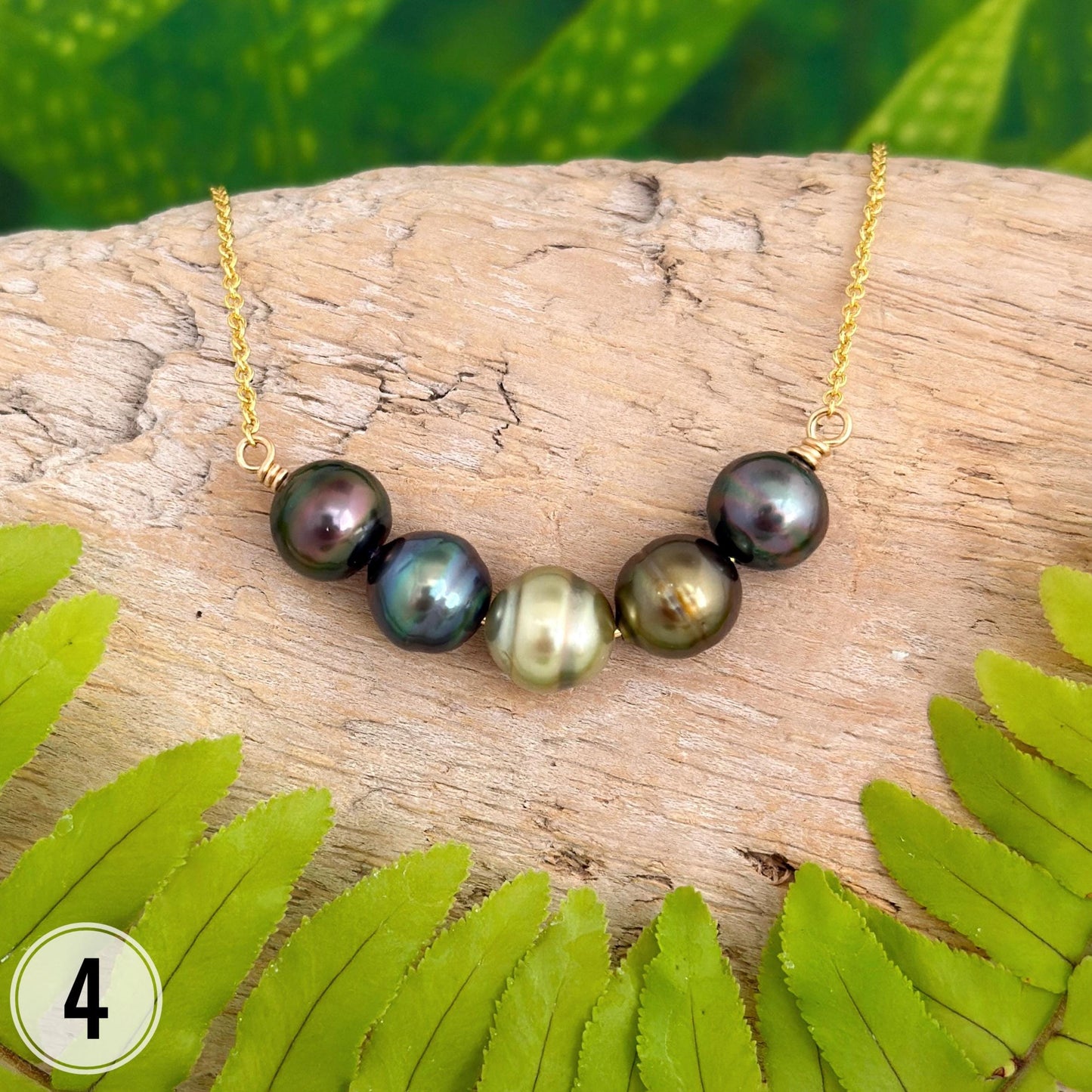 Multicolor Tahitian Pearl Bar Necklace: 14k Gold Filled Chain