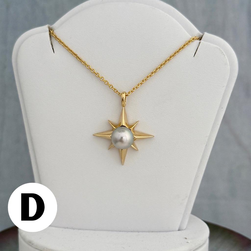 Tahitian Pearl Star Necklace: 14k Gold Vermeil Pendant, Handmade Hawaiian Jewelry