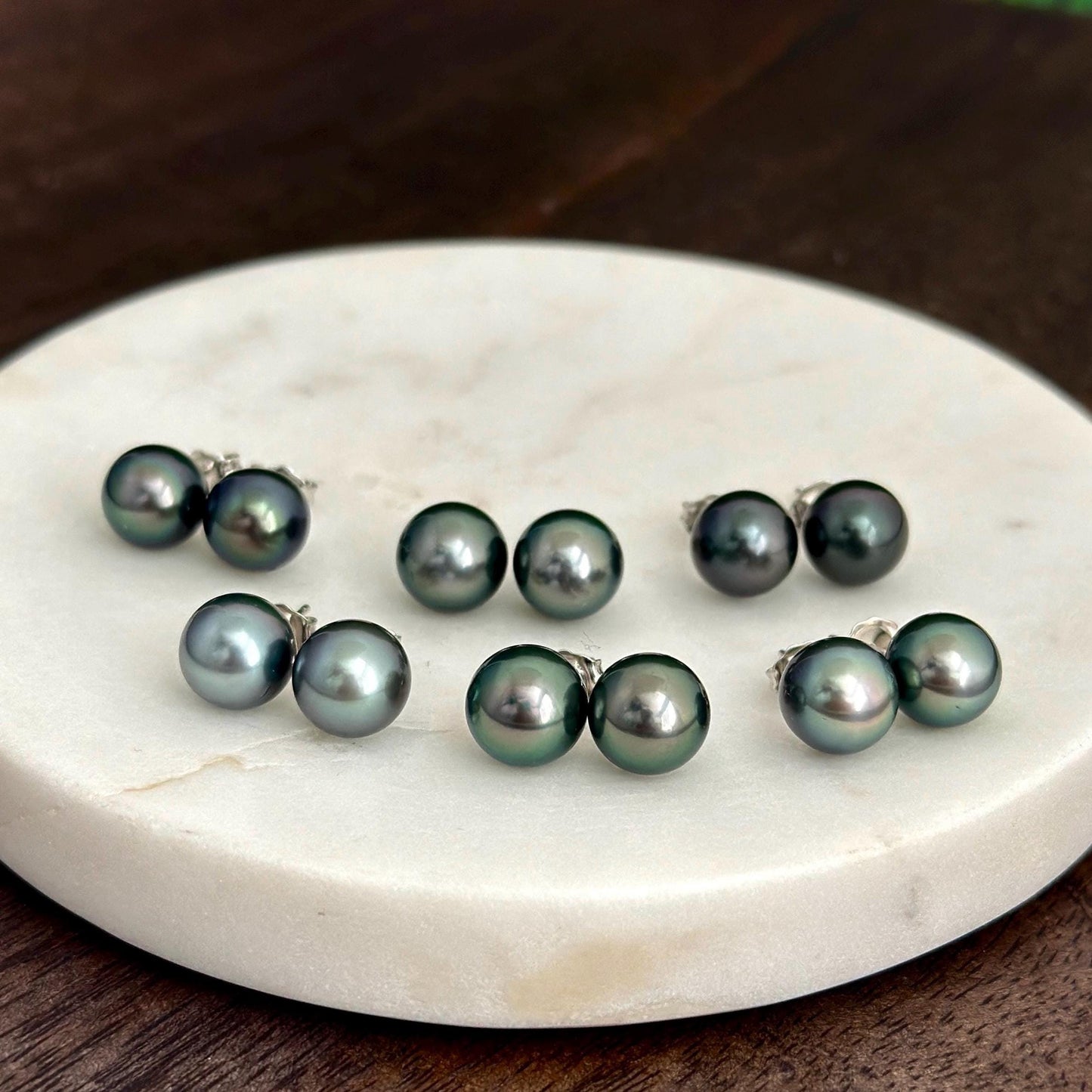 Tahitian pearl stud earrings