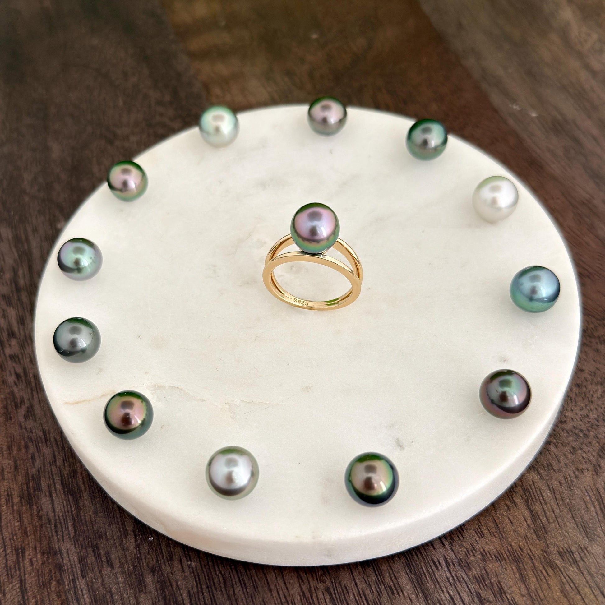 Tahitian pearl ring • CHOOSE YOUR PEARL • Gold Vermeil • Genuine colors