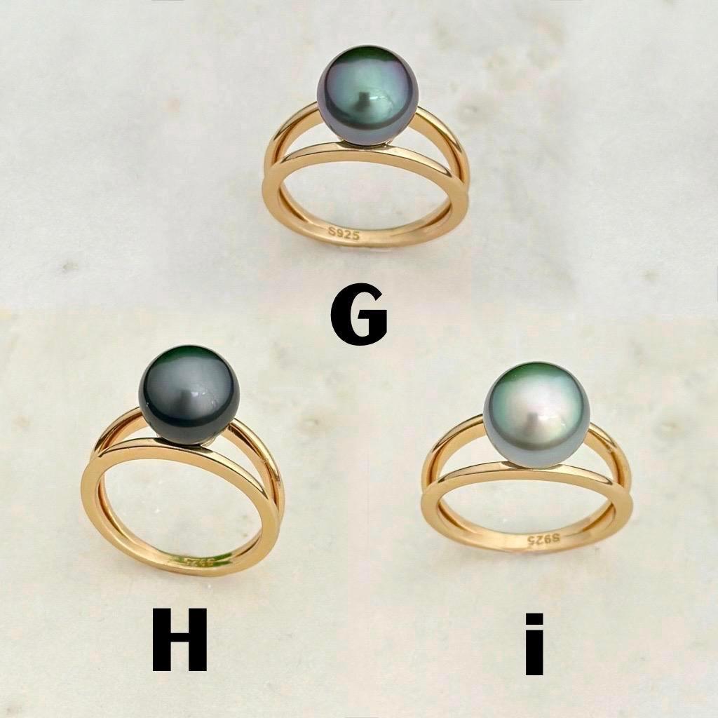 Tahitian pearl ring • CHOOSE YOUR PEARL • Gold Vermeil • Genuine colors