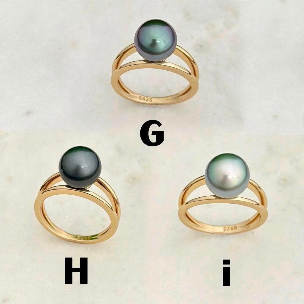 Tahitian pearl ring • CHOOSE YOUR PEARL • Gold Vermeil • Genuine colors