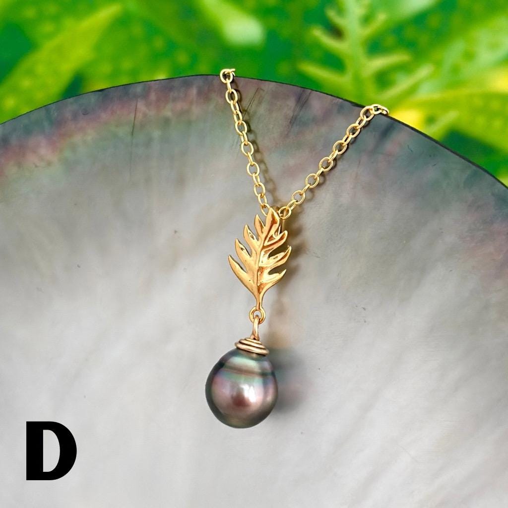 DOORBUSTER Tahitian pearl pendant — Ulu Necklace • Gold vermeil breadfruit jewelry • tropical hawaiian style