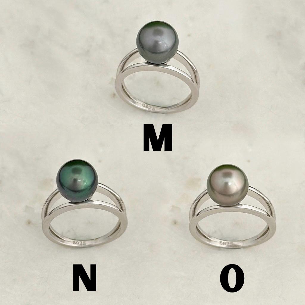 Tahitian pearl ring • Choose your Pearl • Sterling Silver • Genuine colors • 9mm