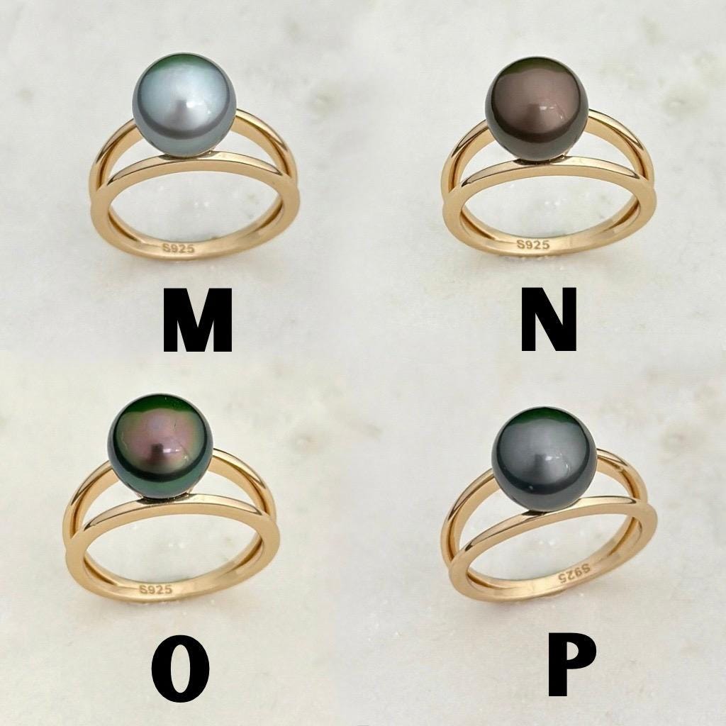 Tahitian pearl ring • CHOOSE YOUR PEARL • Gold Vermeil • Genuine colors