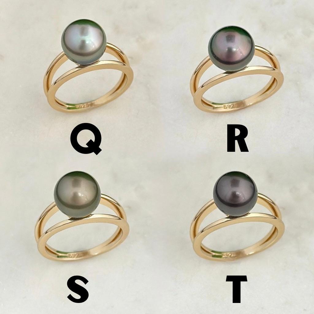 Tahitian pearl ring • CHOOSE YOUR PEARL • Gold Vermeil • Genuine colors