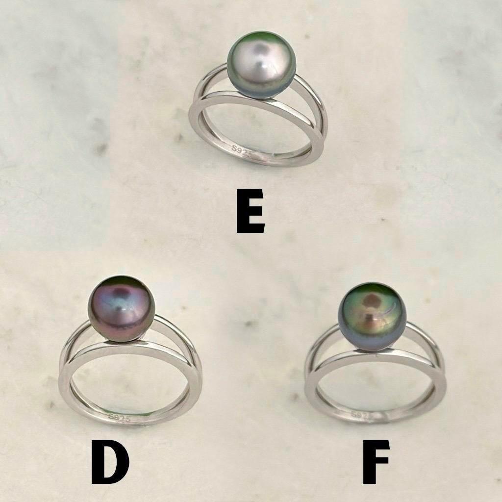 Tahitian pearl ring • Choose your Pearl • Sterling Silver • Genuine colors • 9mm