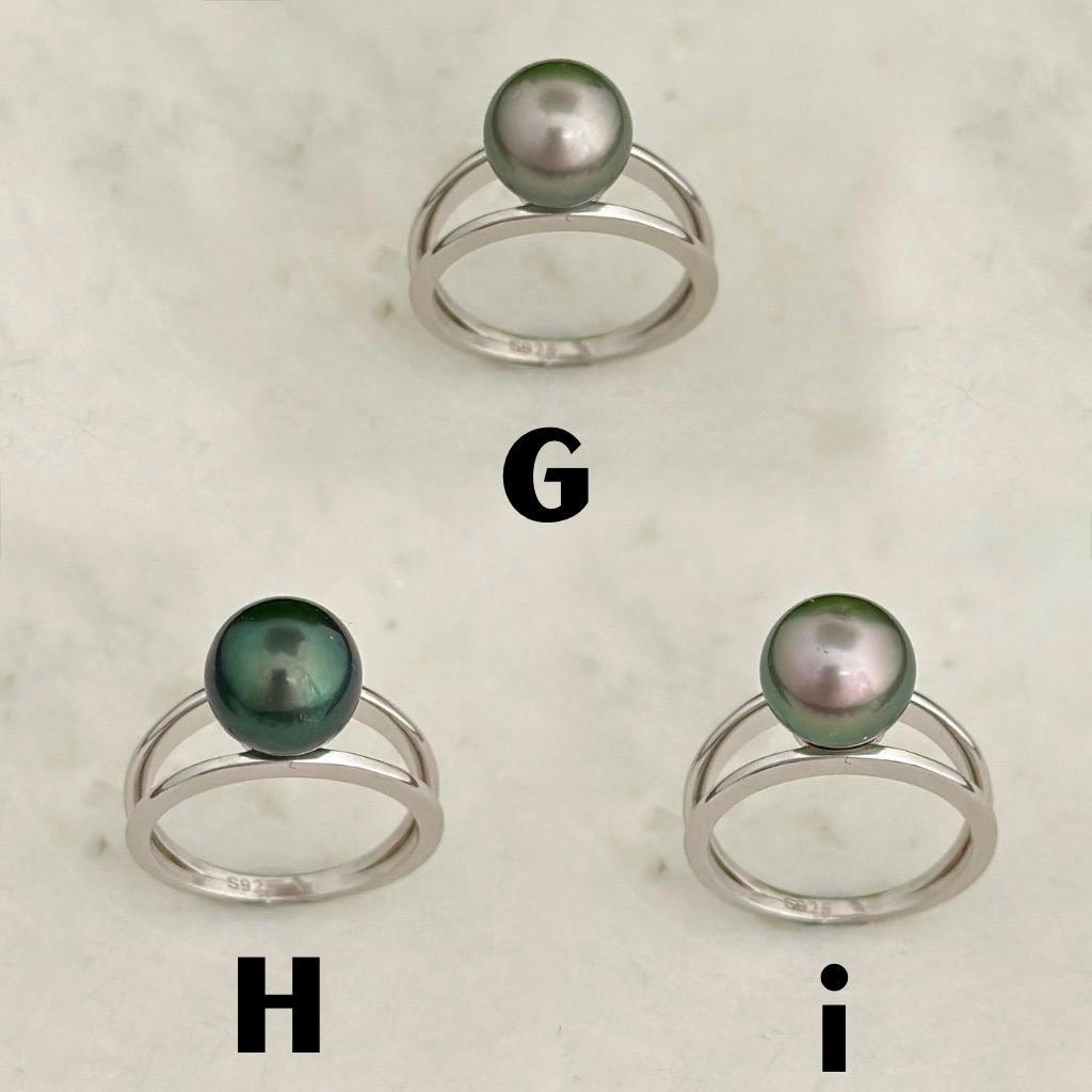 Tahitian pearl ring • Choose your Pearl • Sterling Silver • Genuine colors • 9mm