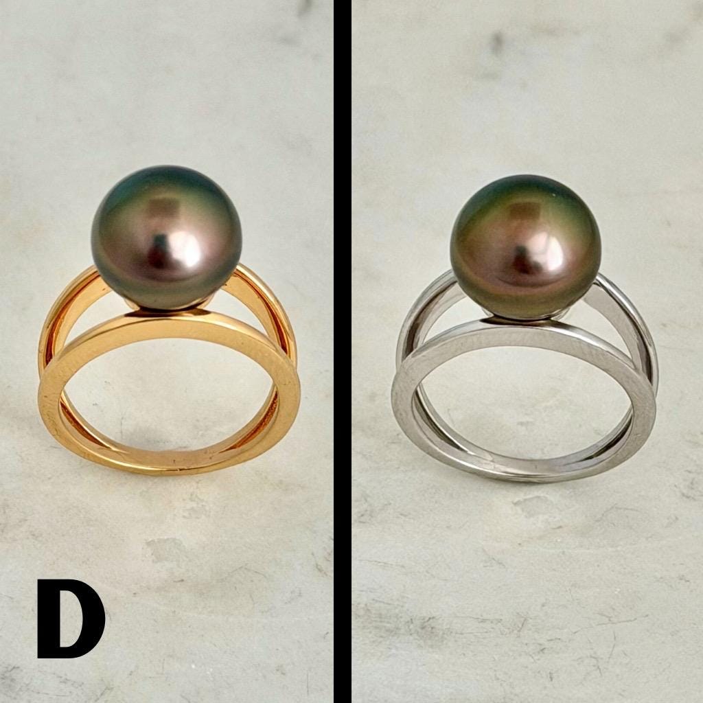Tahitian pearl ring • 10mm 11mm • CHOOSE YOUR PEARL • Big Size • Genuine colors