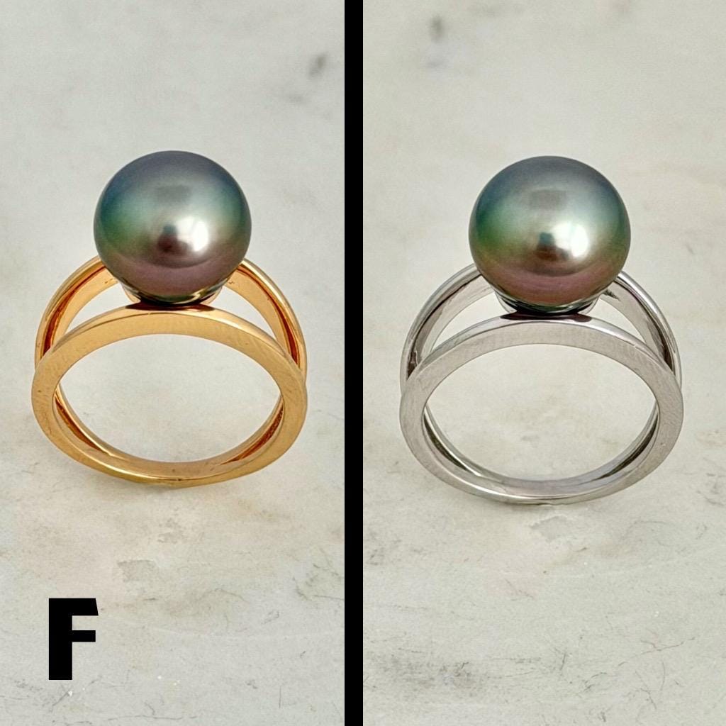 Tahitian pearl ring • 10mm 11mm • CHOOSE YOUR PEARL • Big Size • Genuine colors