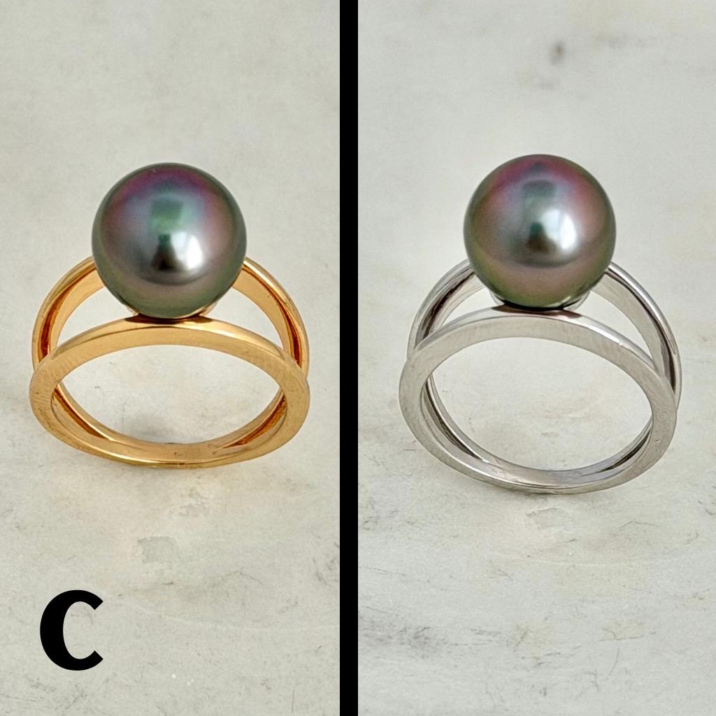 Tahitian pearl ring • 10mm 11mm • CHOOSE YOUR PEARL • Big Size • Genuine colors