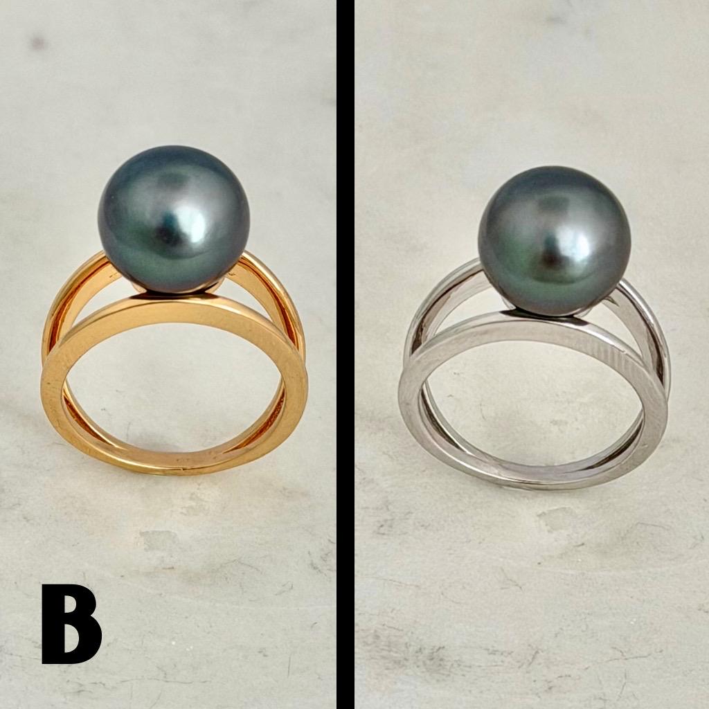 Tahitian pearl ring • 10mm 11mm • CHOOSE YOUR PEARL • Big Size • Genuine colors