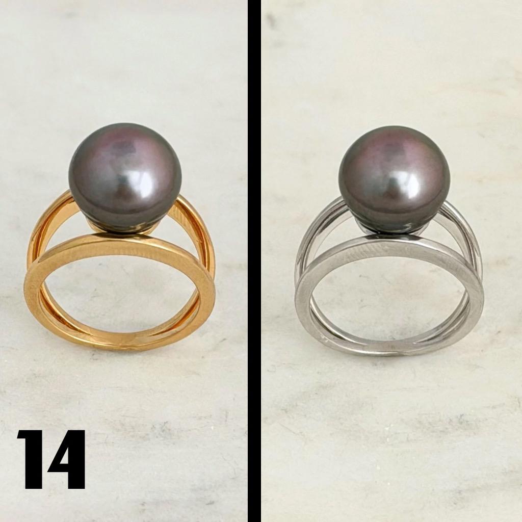 Tahitian pearl ring • 11mm 12mm • CHOOSE YOUR PEARL • Big Size • Genuine colors