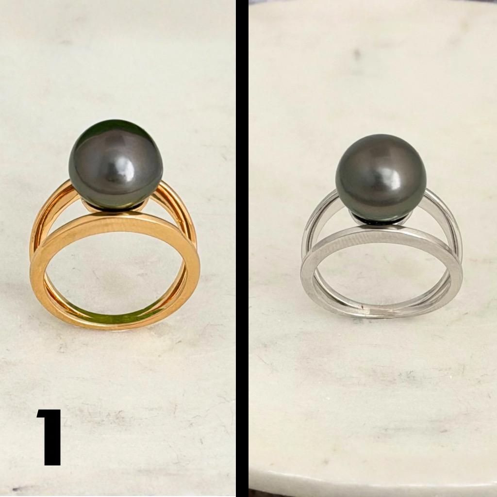 Tahitian pearl ring • 11mm 12mm • CHOOSE YOUR PEARL • Big Size • Genuine colors