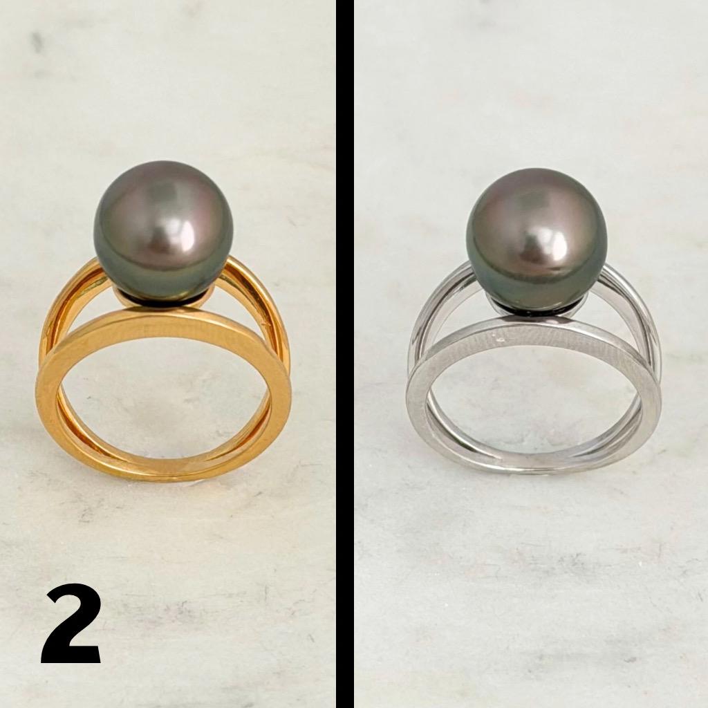 Tahitian pearl ring • 11mm 12mm • CHOOSE YOUR PEARL • Big Size • Genuine colors