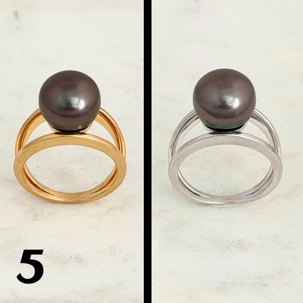 Tahitian pearl ring • 11mm 12mm • CHOOSE YOUR PEARL • Big Size • Genuine colors