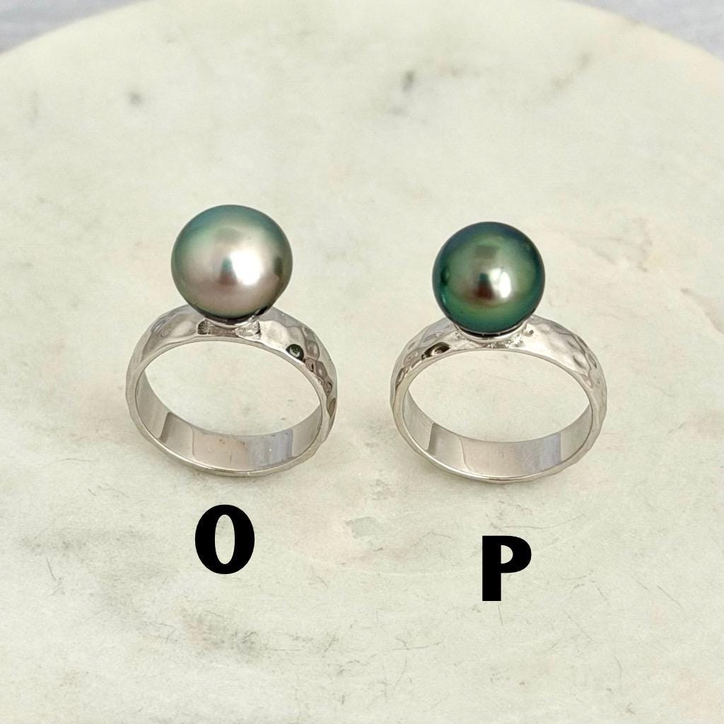 Tahitian Pearl Ring • Hammered Sterling Silver • CHOOSE YOUR PEARL • Elegant Island Jewelry