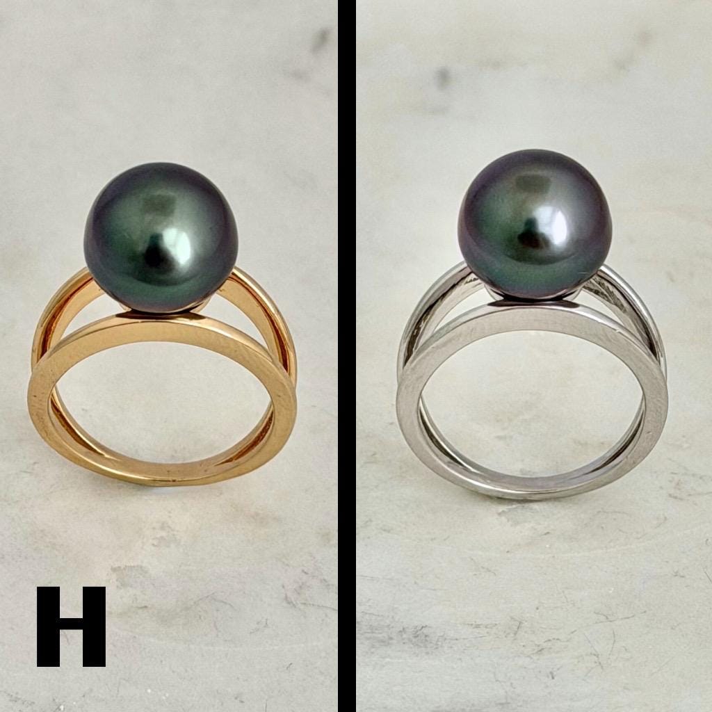 Tahitian pearl ring • 10mm 11mm • CHOOSE YOUR PEARL • Big Size • Genuine colors