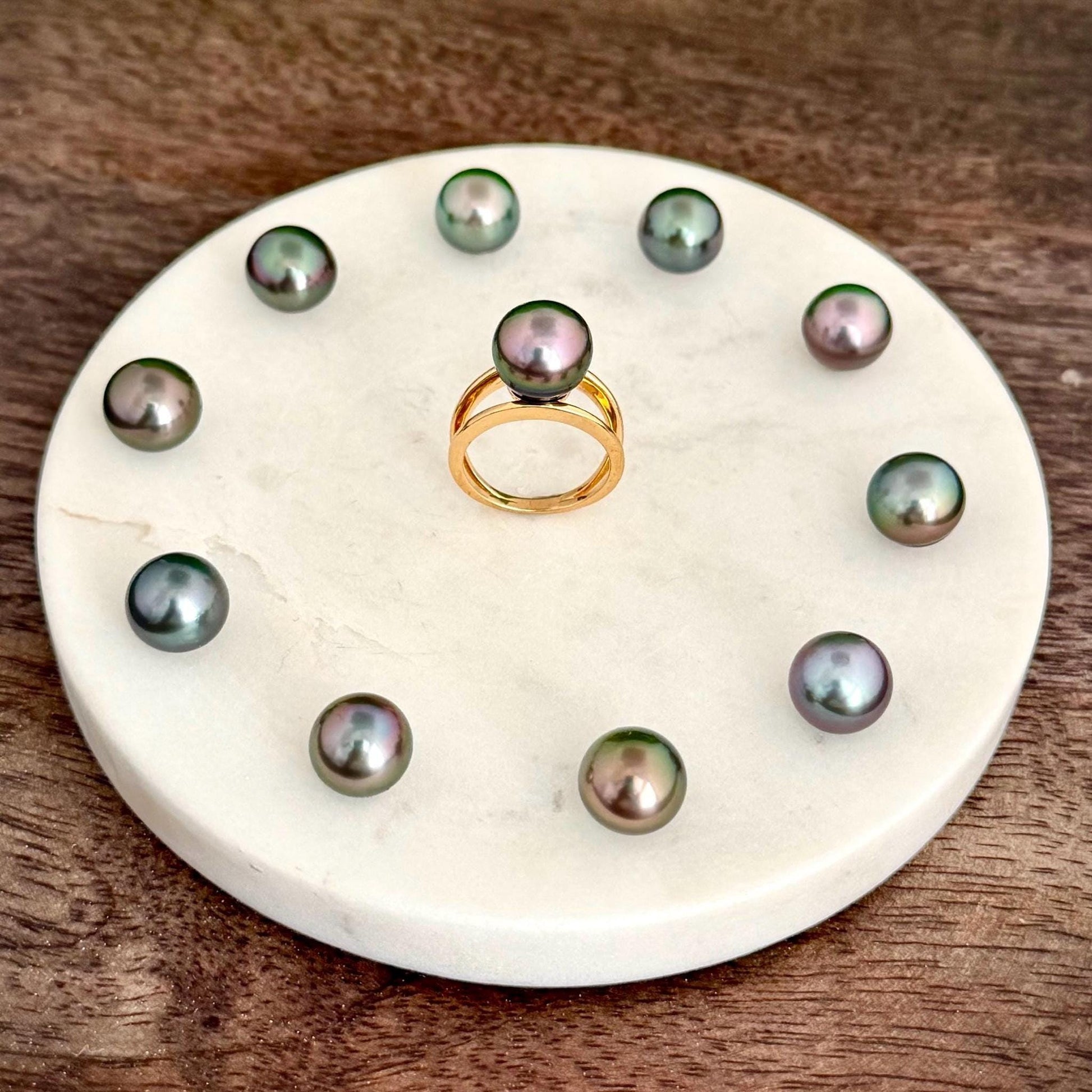 Tahitian pearl ring • 10mm 11mm • CHOOSE YOUR PEARL • Big Size • Genuine colors