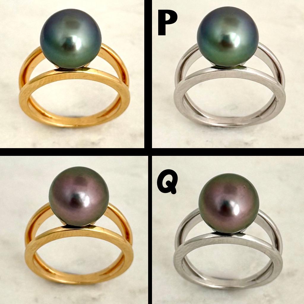 Tahitian pearl ring • 10mm 11mm • CHOOSE YOUR PEARL • Big Size • Genuine colors