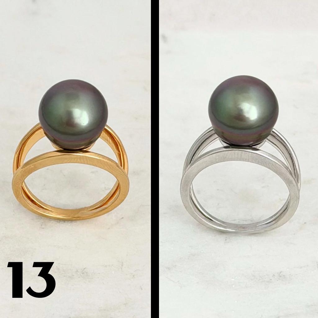 Tahitian pearl ring • 11mm 12mm • CHOOSE YOUR PEARL • Big Size • Genuine colors