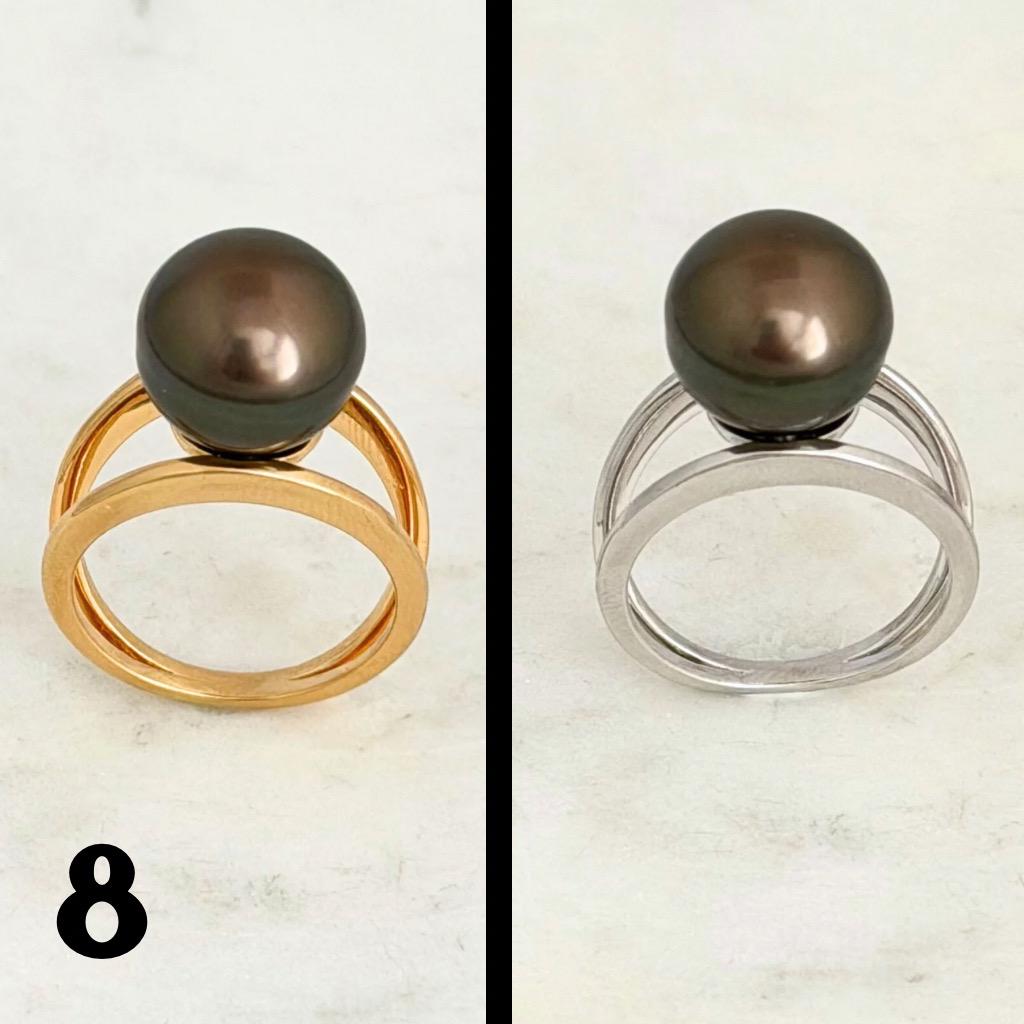 Tahitian pearl ring • 11mm 12mm • CHOOSE YOUR PEARL • Big Size • Genuine colors