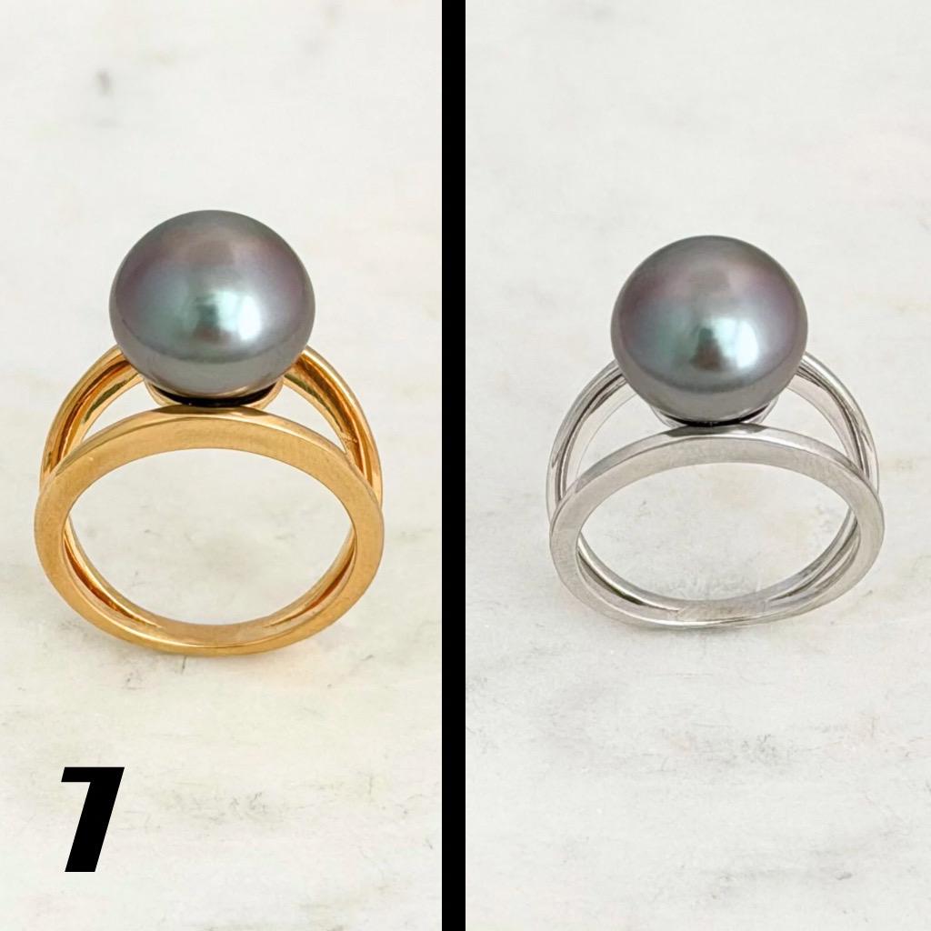 Tahitian pearl ring • 11mm 12mm • CHOOSE YOUR PEARL • Big Size • Genuine colors