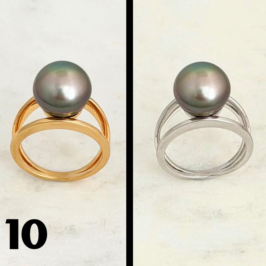Tahitian pearl ring • 11mm 12mm • CHOOSE YOUR PEARL • Big Size • Genuine colors