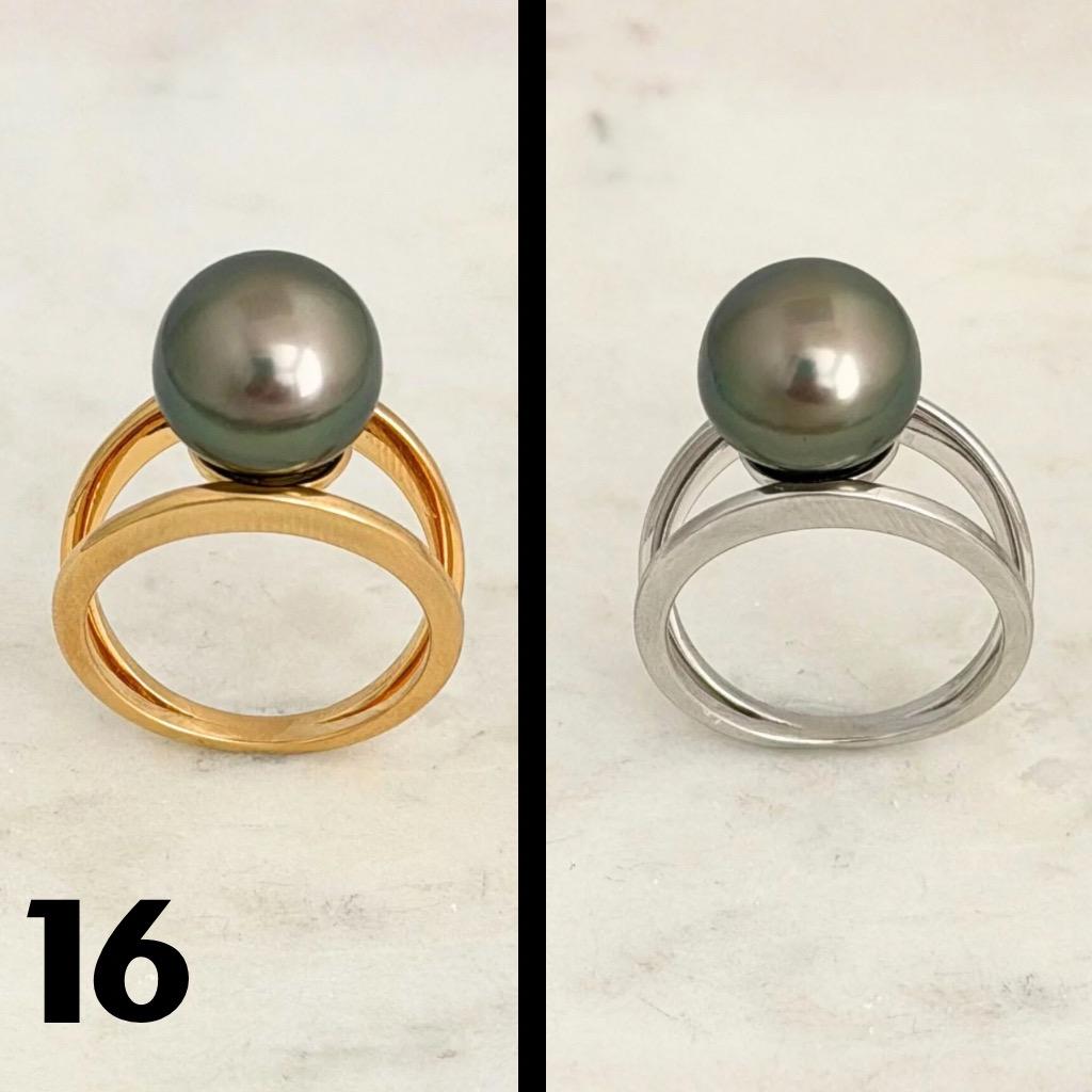 Tahitian pearl ring • 11mm 12mm • CHOOSE YOUR PEARL • Big Size • Genuine colors