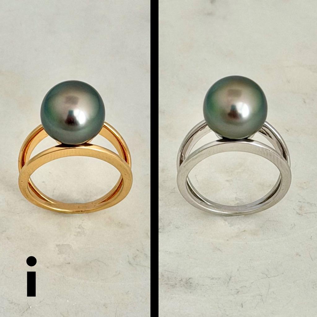 Tahitian pearl ring • 10mm 11mm • CHOOSE YOUR PEARL • Big Size • Genuine colors