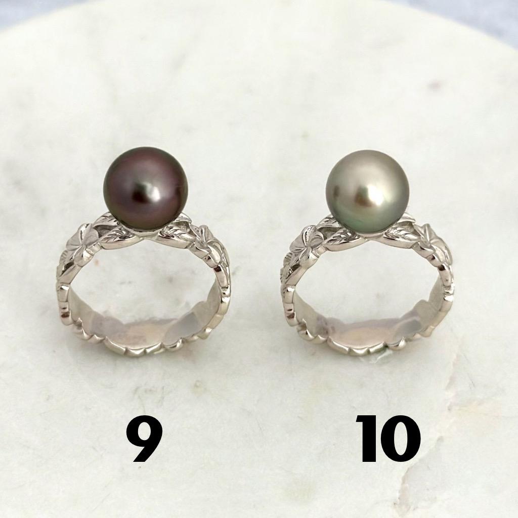 Tahitian Pearl Ring • Heirloom Design • CHOOSE YOUR PEARL • Hawaiian flower