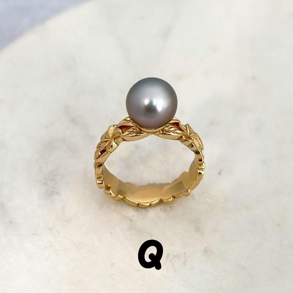 Tahitian Pearl Ring • Heirloom Design • CHOOSE YOUR PEARL • Hawaiian flower