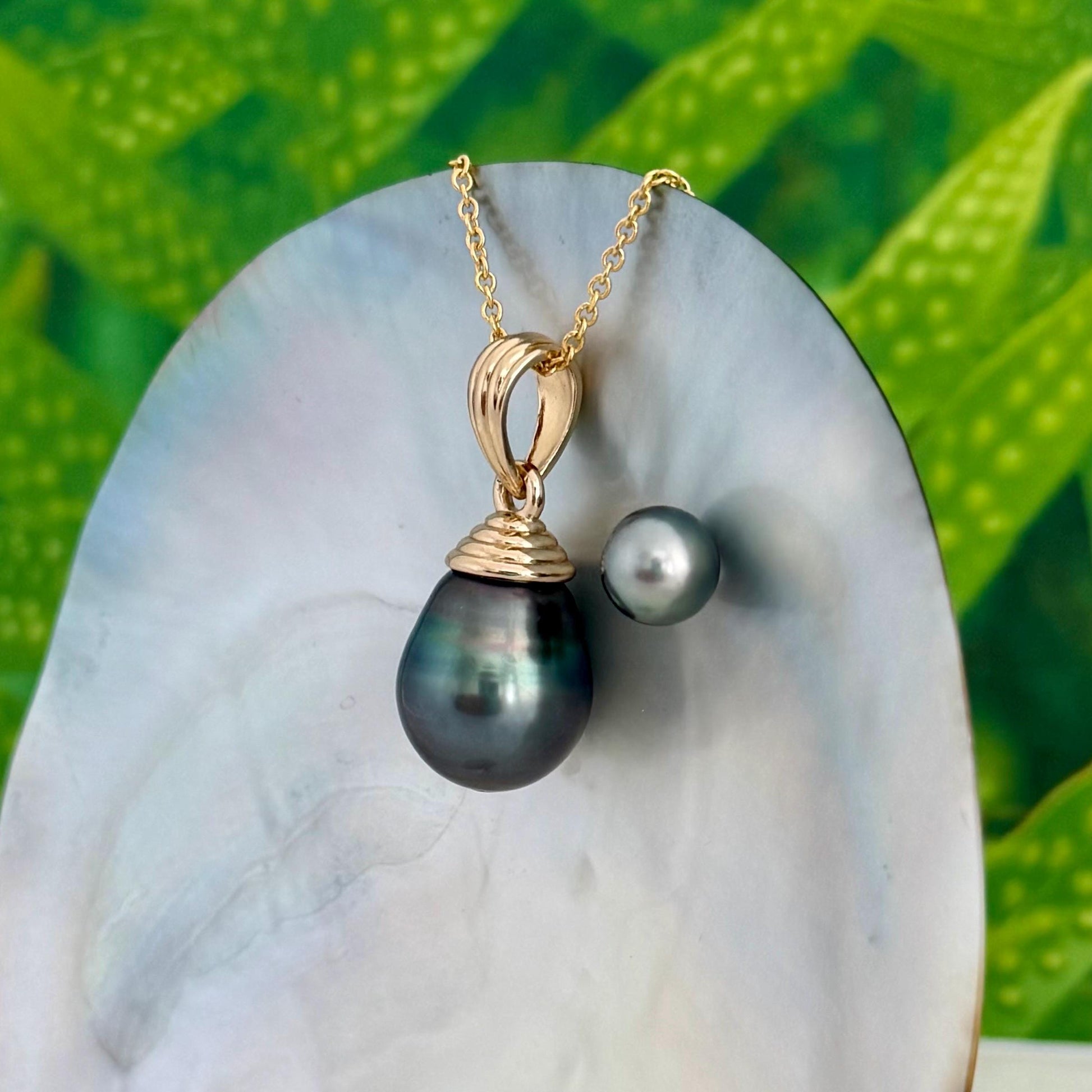 EXTRA LARGE Colorful Tahitian Pearl Pendant 14mm Gold plated