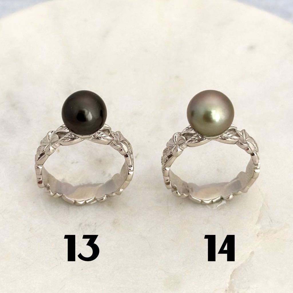 Tahitian Pearl Ring • Heirloom Design • CHOOSE YOUR PEARL • Hawaiian flower