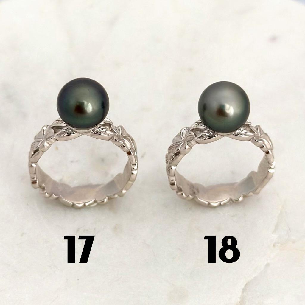 Tahitian Pearl Ring • Heirloom Design • CHOOSE YOUR PEARL • Hawaiian flower