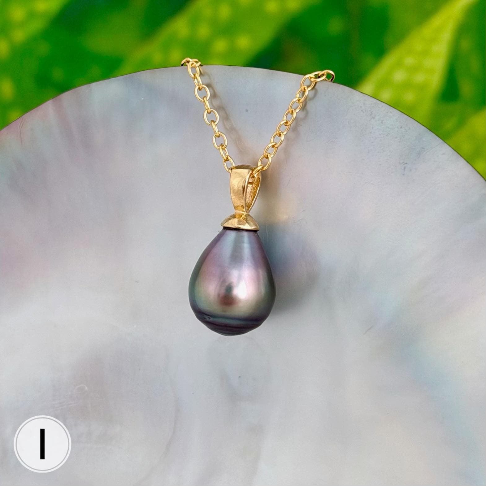 DOORBUSTER Tahitian Black Pearl Pendant: Gold and Sterling Silver jewelry