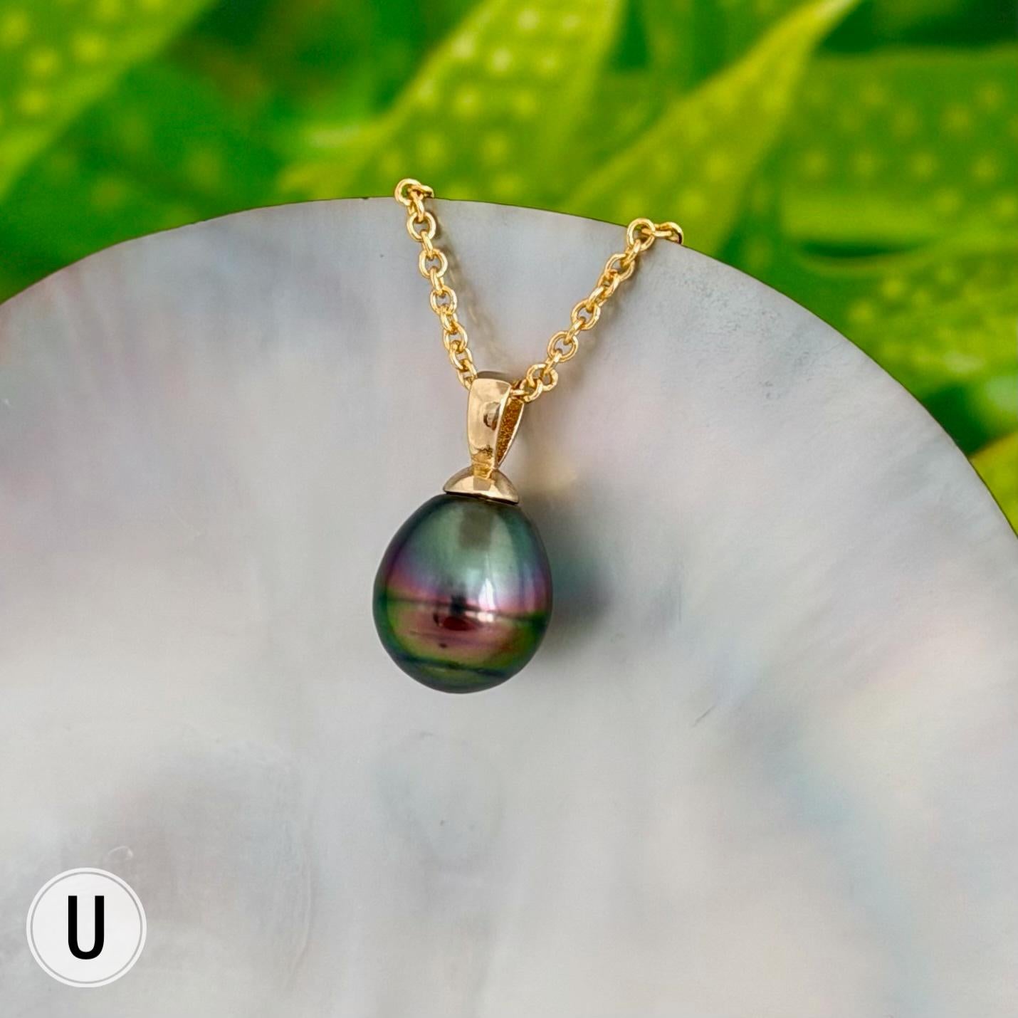 Tahitian Black Pearl Pendant: Gold Vermeil • Minimalist jewelry