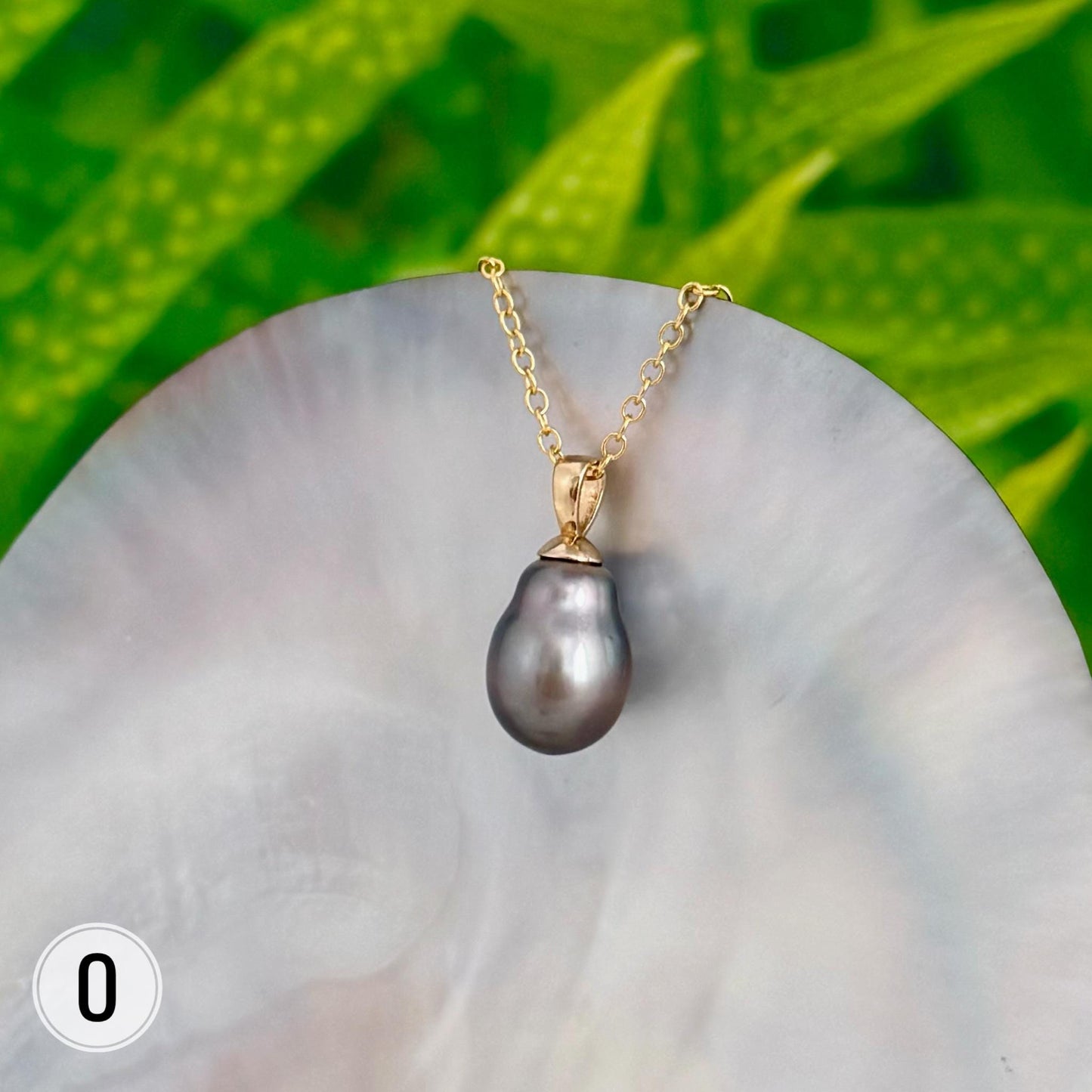 Tahitian Black Pearl Pendant: Gold Vermeil • Minimalist jewelry