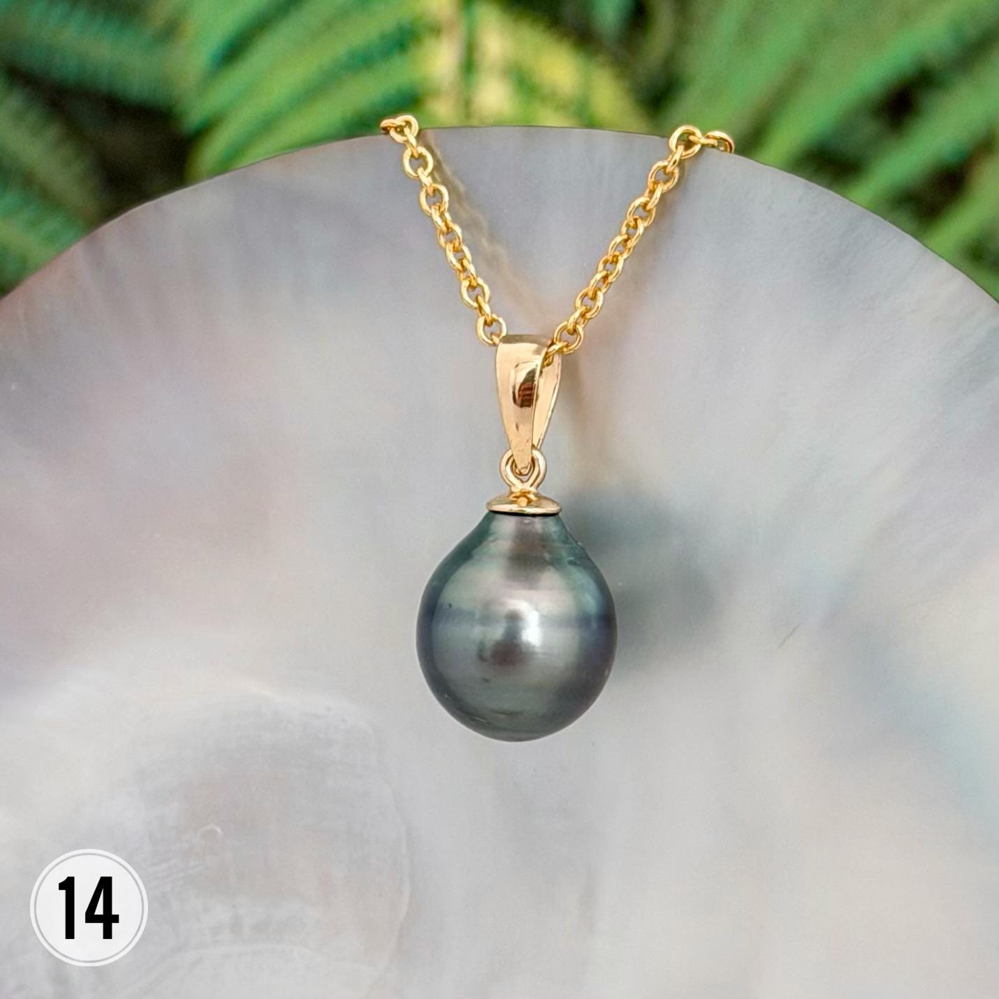 DOORBUSTER Tahitian Black Pearl Pendant: Gold Vermeil and Sterling Silver Bail