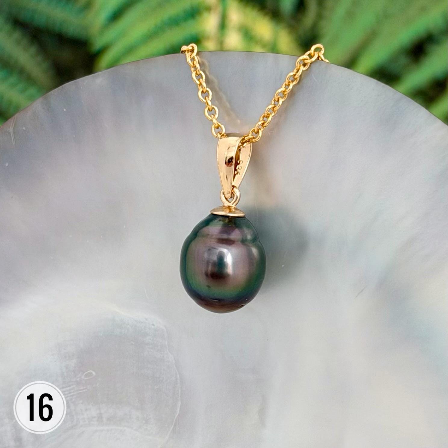 DOORBUSTER Tahitian Black Pearl Pendant: Gold Vermeil and Sterling Silver Bail