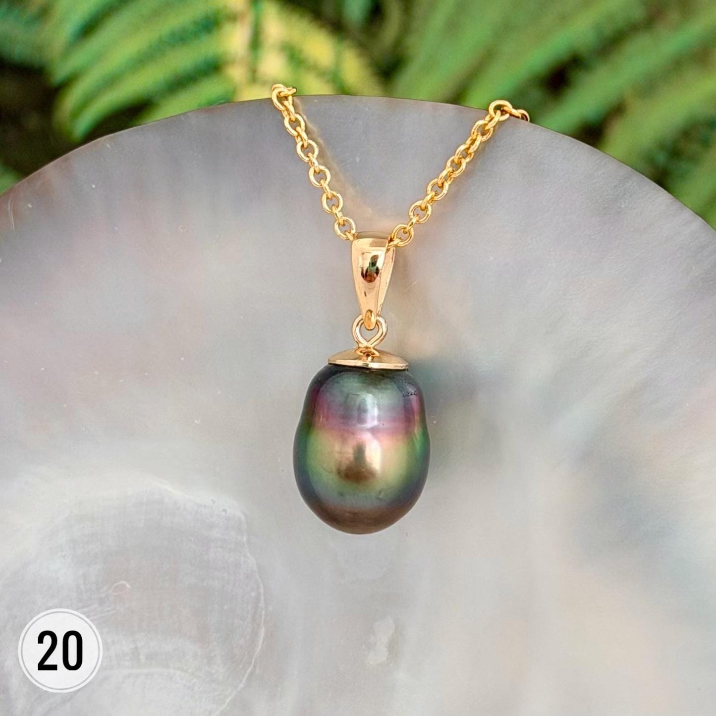 DOORBUSTER Tahitian Black Pearl Pendant: Gold Vermeil and Sterling Silver Bail