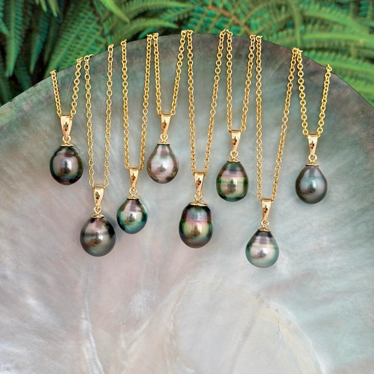 DOORBUSTER Tahitian Black Pearl Pendant: Gold Vermeil and Sterling Silver Bail