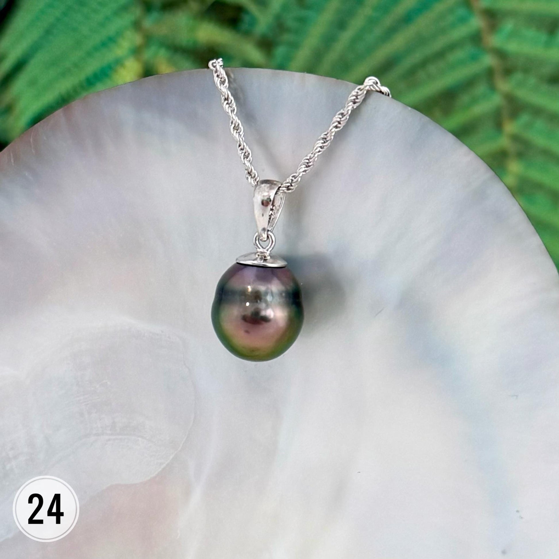 DOORBUSTER Tahitian Black Pearl Pendant: Gold Vermeil and Sterling Silver Bail